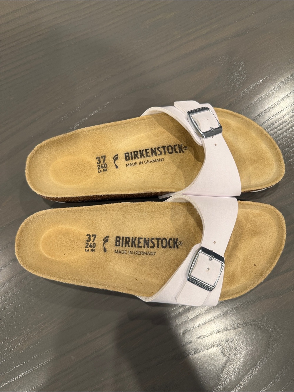 Birkenstock White Single-Strap Madrid Sandals